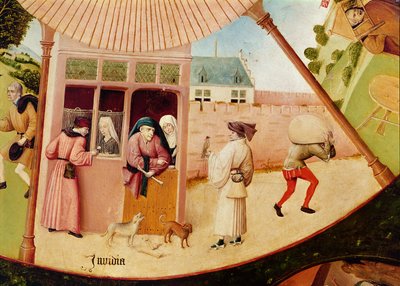Afgunst, detail van de Tafel van de Zeven Hoofdzonden en de Vier Laatste Dingen, c.1480 door Hieronymus Bosch